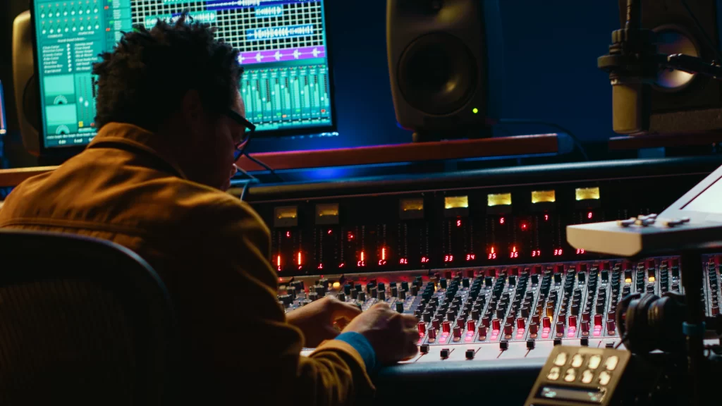 Estudiante de Concept Academy practicando producción musical desde cero en estudio