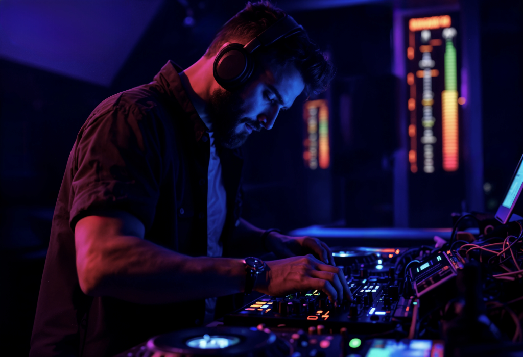 Estudiante evaluando equipos profesionales Pioneer en Concept Academy Cali antes de elegir su formación como DJ